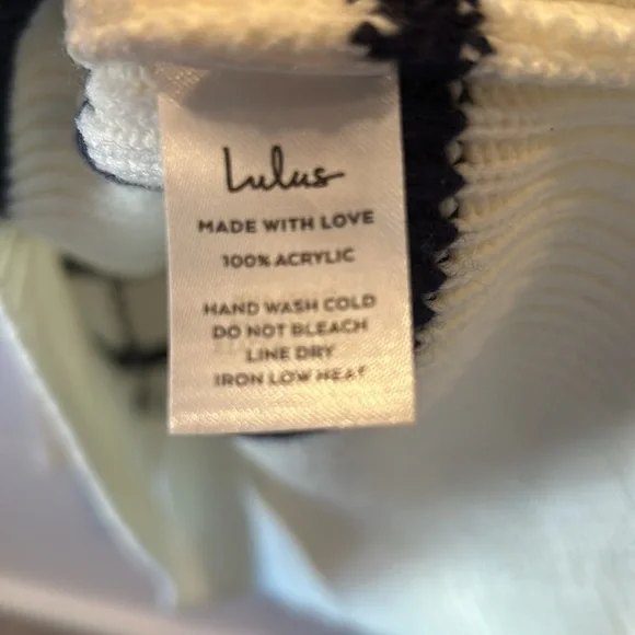 Lulus Confident Poise White Striped Mock Neck Pullover Sweater - Size M - Picture 7 of 8
